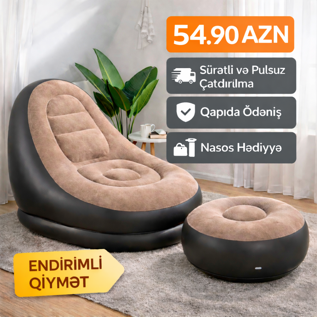 Portativ 2-li şişmə oturacaq